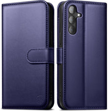 Samsung Galaxy S24 Handyhülle 5G Leder Wallet Case Blau