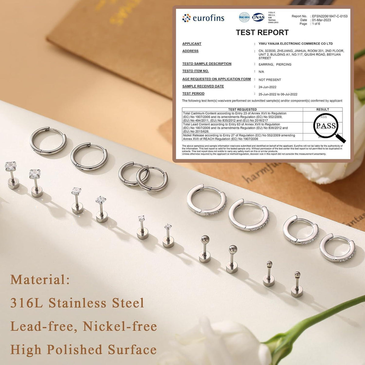 9 Paar Ohrring Set Gold Silber Chirurgenstahl Hypoallergen