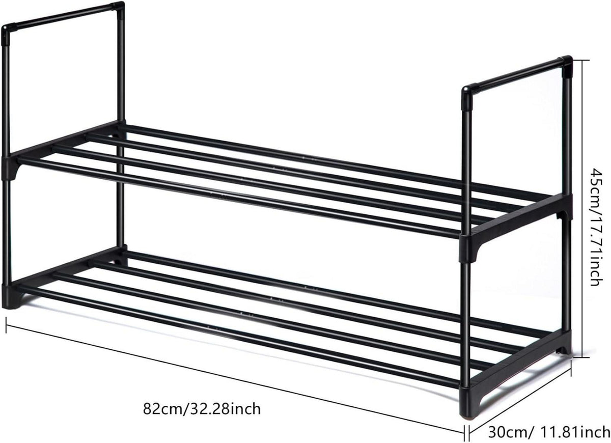 Stapelbares Schuhregal mit 2 Ebenen für 6