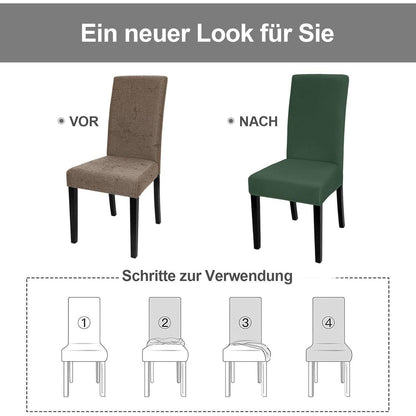 Stuhlhussen Set 4er Pack Stretch Grün