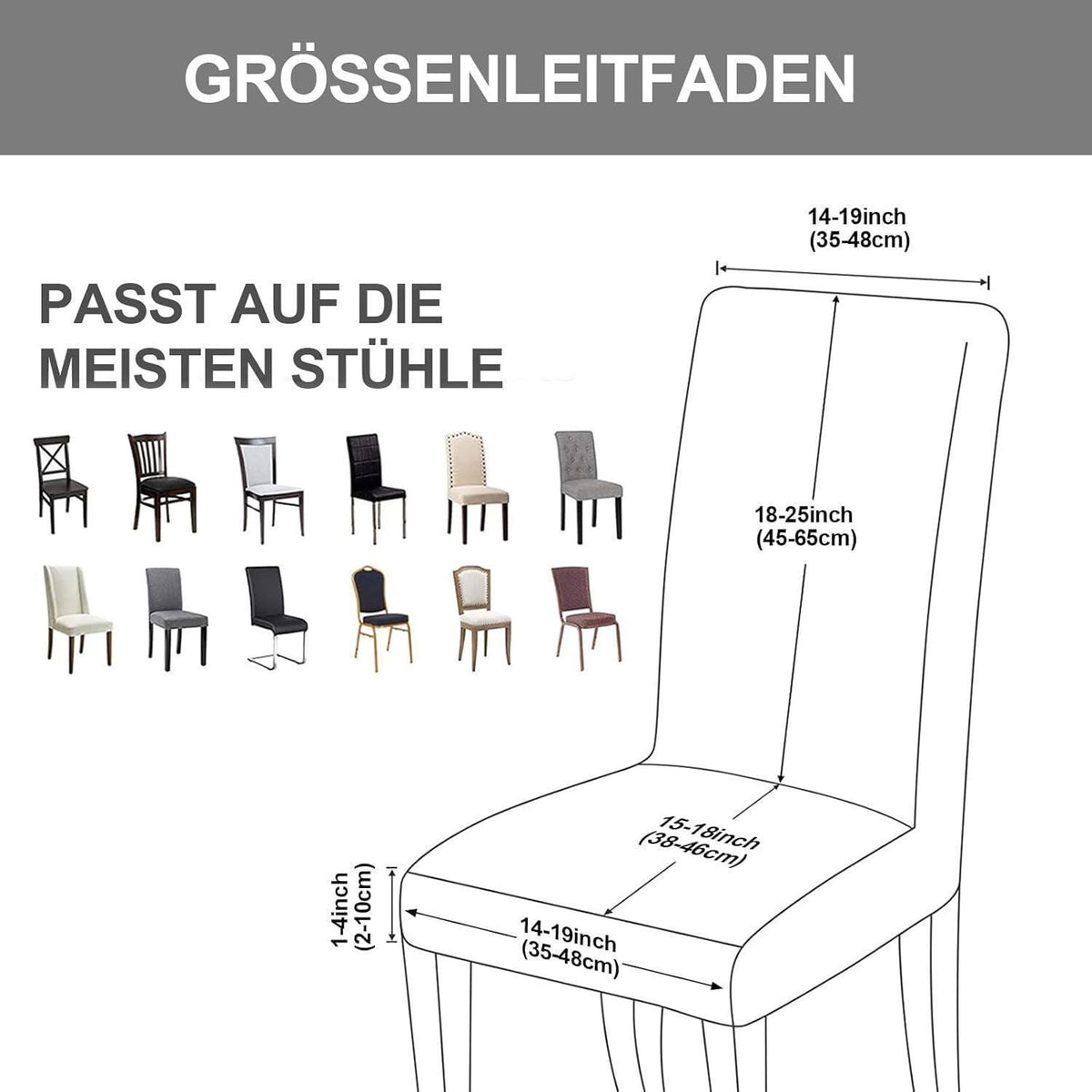 Stuhlhussen Set 4er Pack Stretch Grün