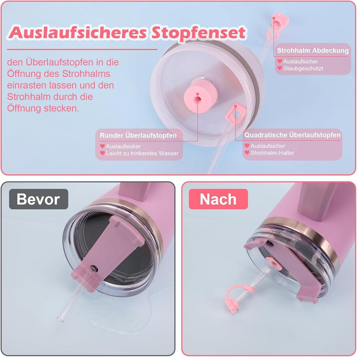 GADITIEK Stanley Cup Accessoires Set 9tlg. für 40oz Tumbler - Pink