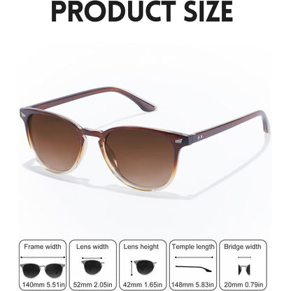 Damen Sonnenbrille polarisiert UV400 TR90 Rahmen Gradient Braun