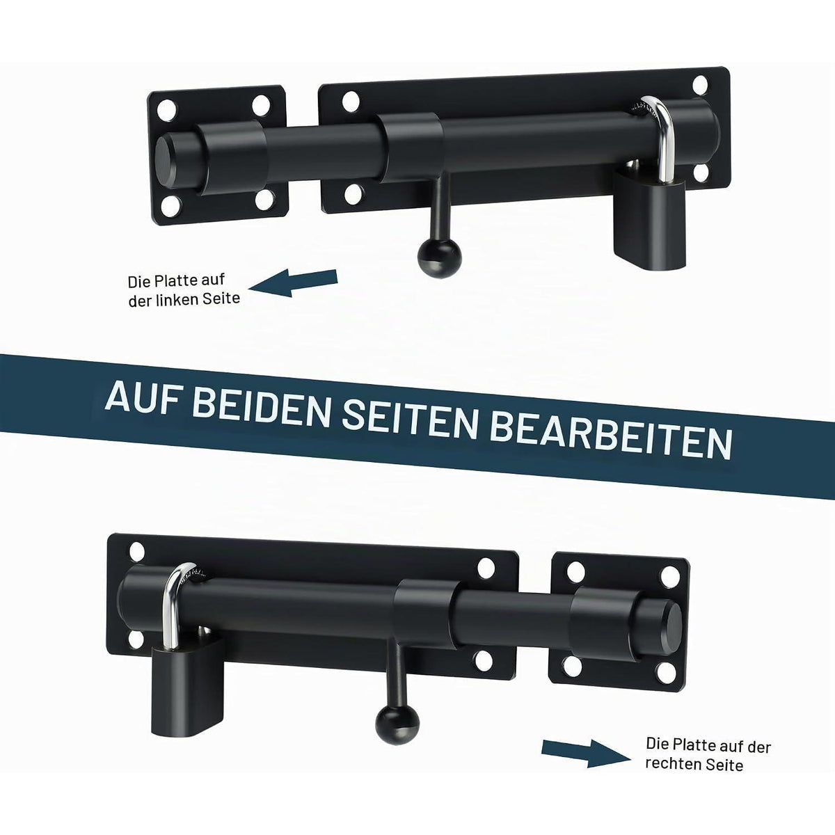 Edelstahl Türriegel mit Vorhängeschloss – 180mm Abschließbar