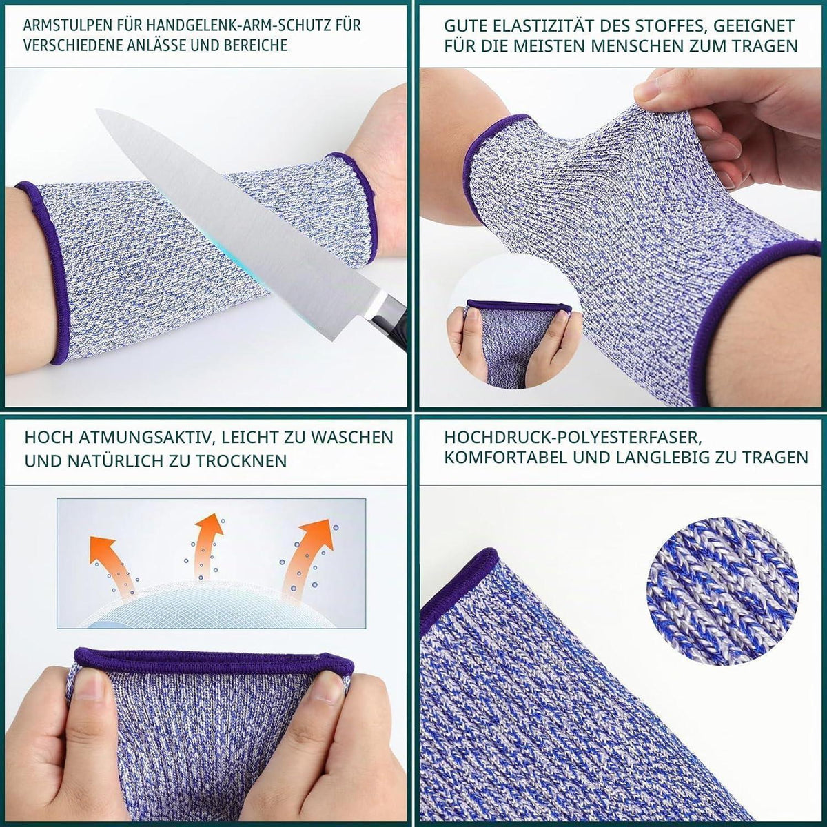 Schnittfeste Armstulpen - Schutz für Garten, Arbeit & Küche
