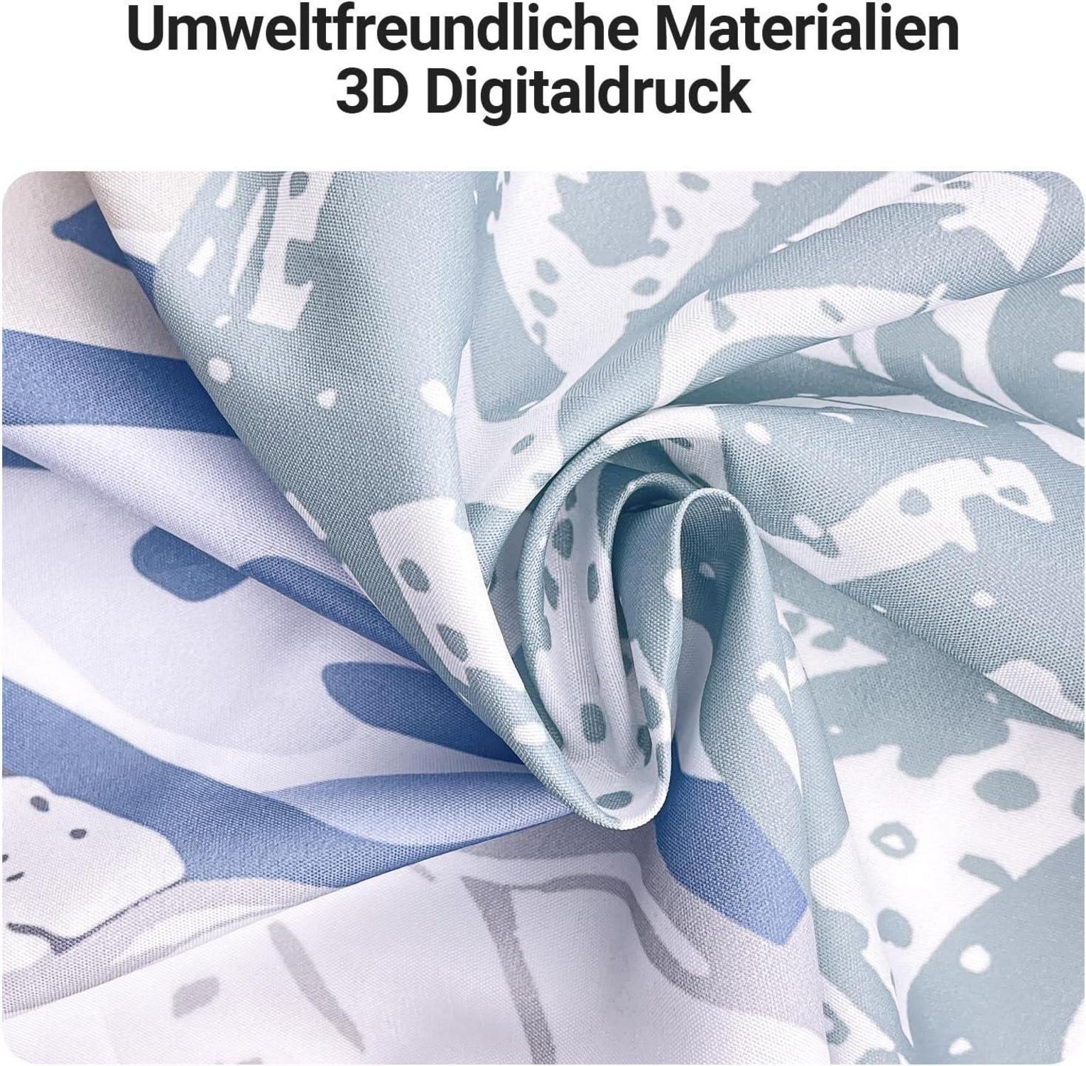 Duschvorhang U-Boot Seepferdchen 100x200cm - Antischimmel