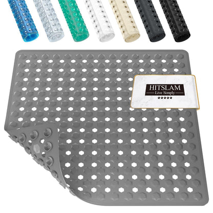 Rutschfeste Duschmatte Grau 53x53cm – Saugnäpfe, Schimmelresistent
