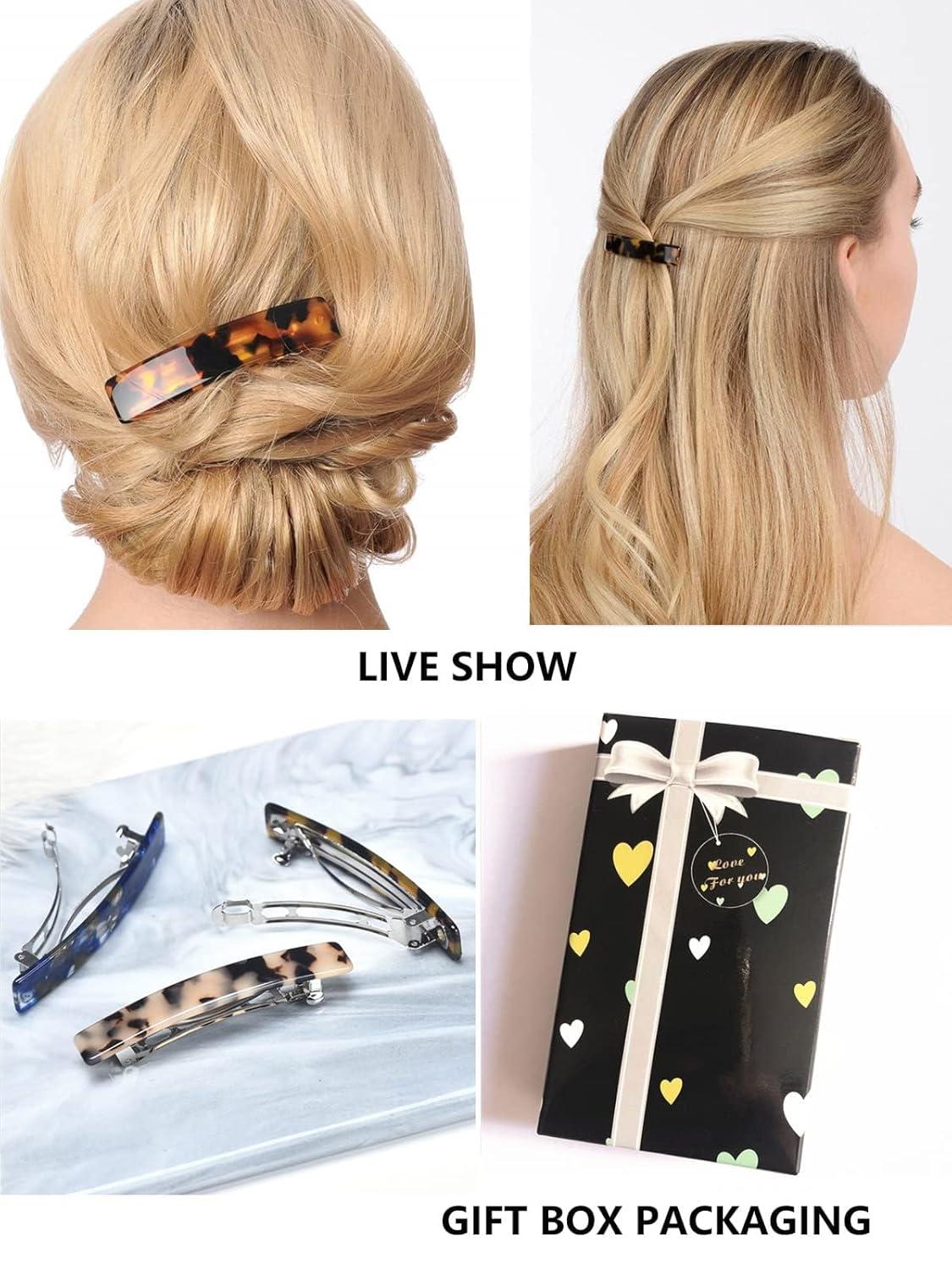FSMILING 3er Pack automatische Haarspangen für Damen - elegant und langlebig