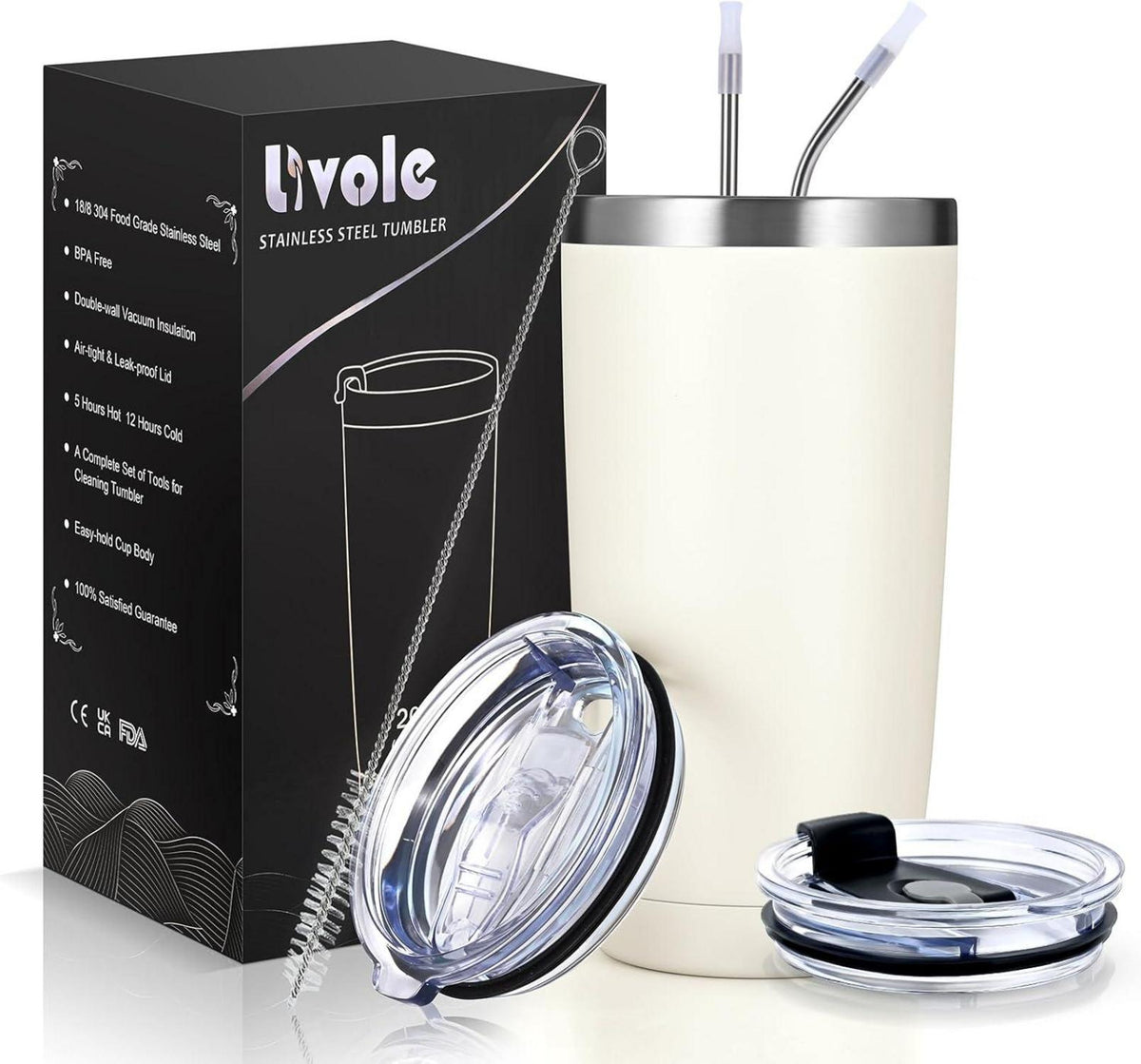 Thermobecher Kaffee to go 600ml Isolierter Trinkbecher mit Henkel