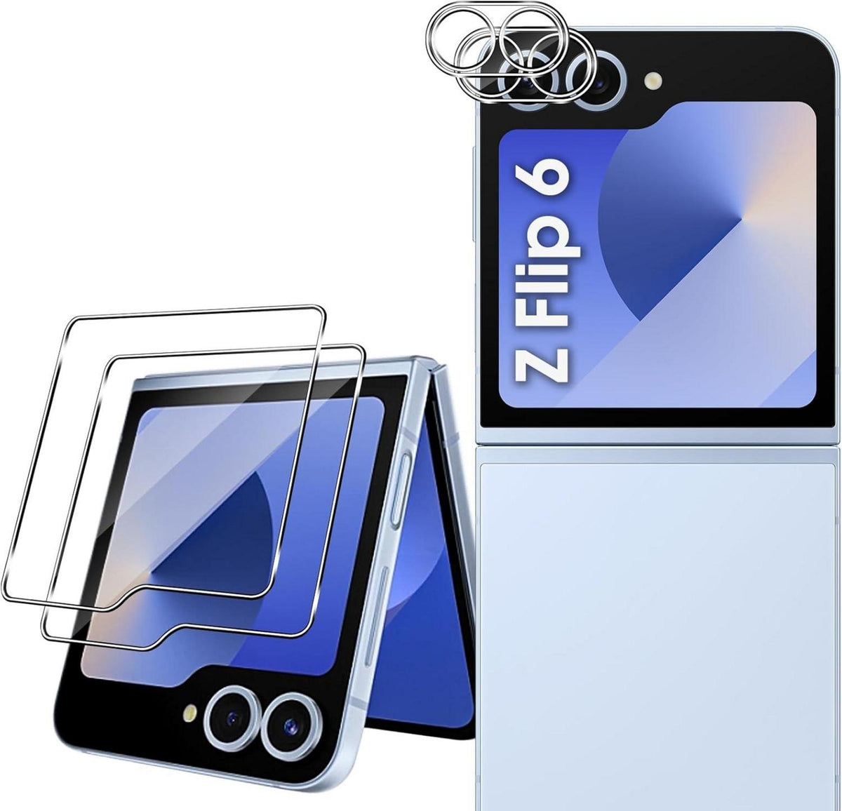 QULLOO Panzerglas Schutzfolie für Samsung Galaxy Z Flip 6 5G Display