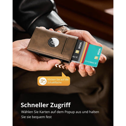 YESIIW Herren Portmonee Airtag Wallet RFID Schutz Münzfach
