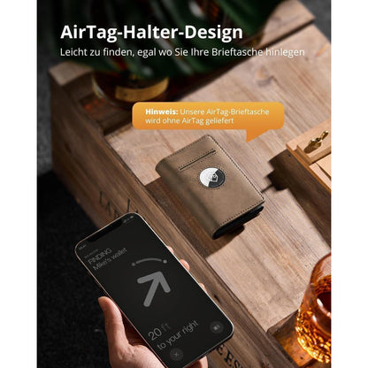 YESIIW Herren Portmonee Airtag Wallet RFID Schutz Münzfach