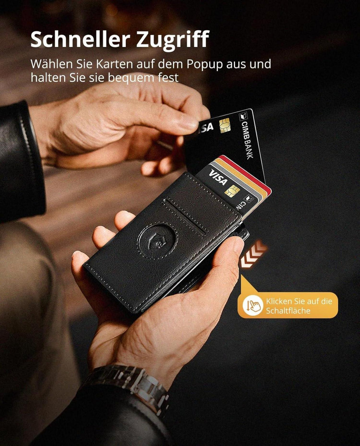 YESIIW Airtag Wallet Slim Wallet Herren mit Münzfach RFID
