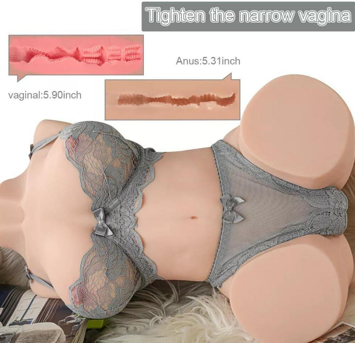 3D Masturbator Sex Puppe für Männer 2in1 Spielzeug Taschenmuschi