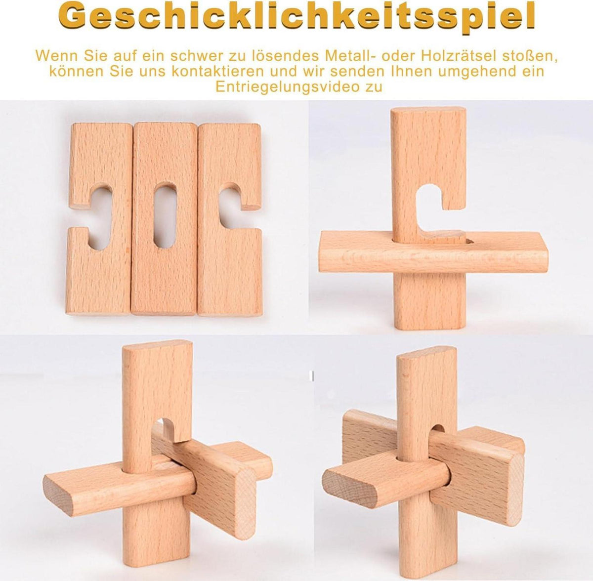 Adventskalender Knobelspiele 2024 Metall Holz 3D Puzzle Kinder