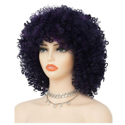 Afro Lila Locken Perücke – Synthetisch & Hitzebeständig