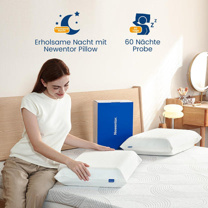 Newentor® Orthopädisches Nackenstützkissen Memory Foam Höhenverstellbar Waschbar