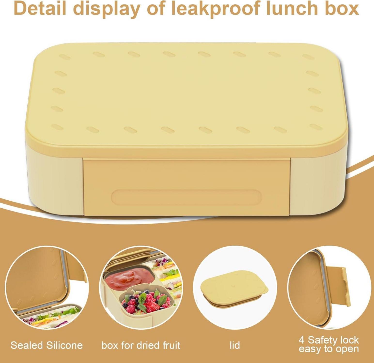 Brotdose Kinder mit Fächern 900ml Auslaufsicher Bento-Box