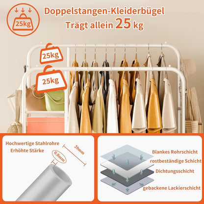 JOISCOPE Breiter Kleiderständer Metall 170x120cm Schwarz
