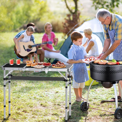 Aluminium Campingtisch klappbar 88x40cm mit 3 Höhen & Netz
