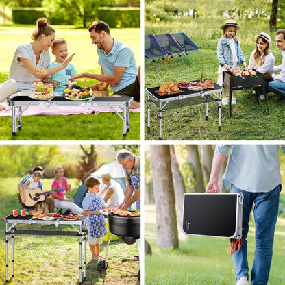 Aluminium Campingtisch klappbar 88x40cm mit 3 Höhen & Netz