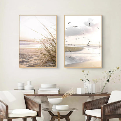 Poster Set 3er-Set Natur Strand Küsten Szenerie Wandbilder Boho Deko