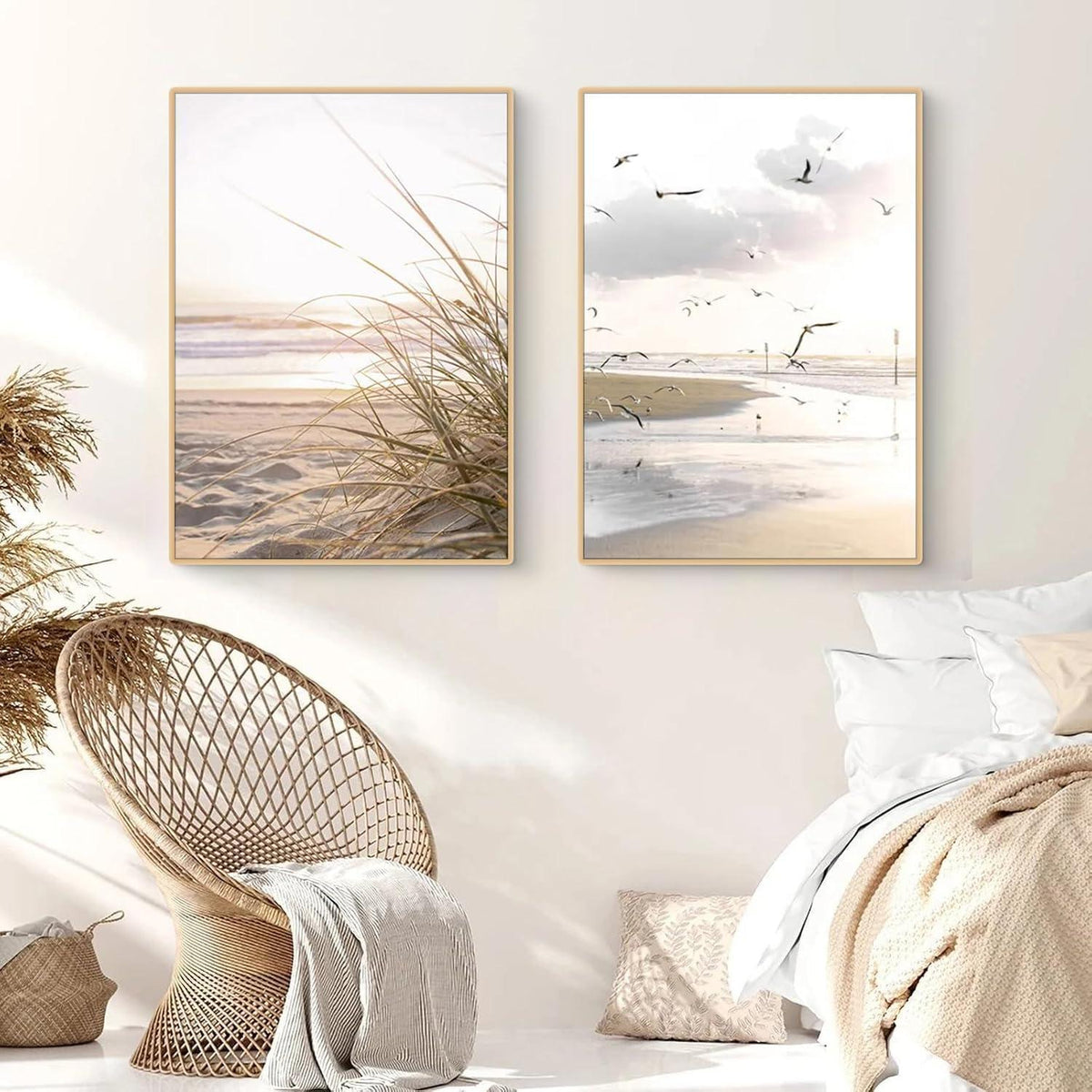 Poster Set 3er-Set Natur Strand Küsten Szenerie Wandbilder Boho Deko