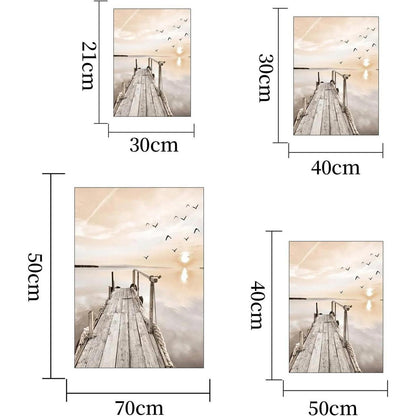 Poster Set 3er-Set Natur Strand Küsten Szenerie Wandbilder Boho Deko