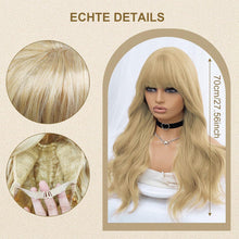 Blonde Lange Lockige Hitzebeständige Cosplay Perücke mit