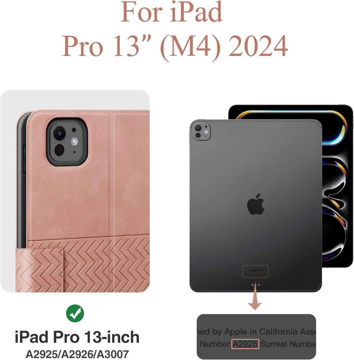 iPad Pro 13 Zoll M4 (2024) Schutzhülle PU Leder Stifthalter