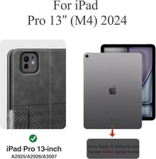 iPad Pro 13 Zoll M4 (2024) Hülle PU Leder Stifthalter Grau