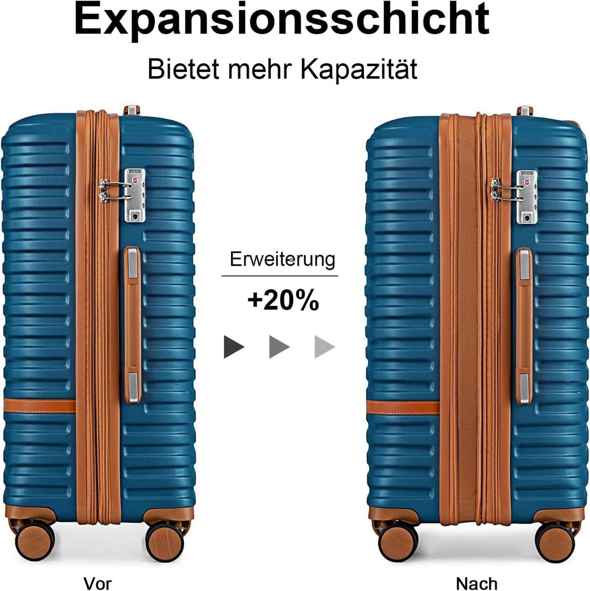 Joyway Kofferset ABS Hartschale TSA Schloss 4 Rollen 66cm