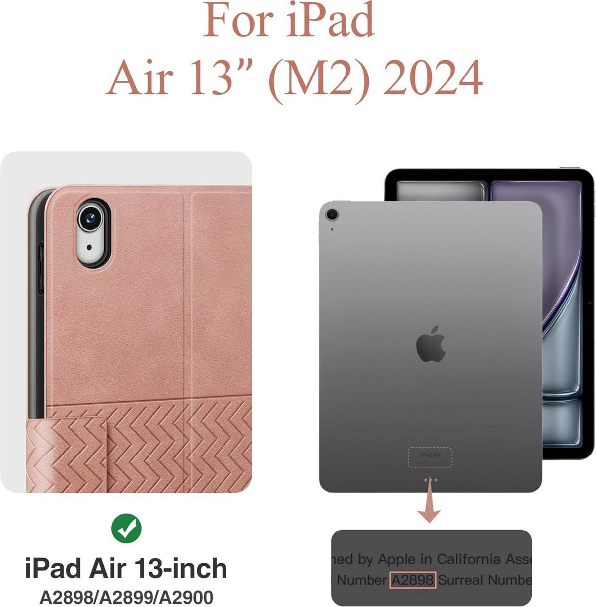 Schutzhülle für iPad Pro 13 Zoll M4 2024, PU Leder