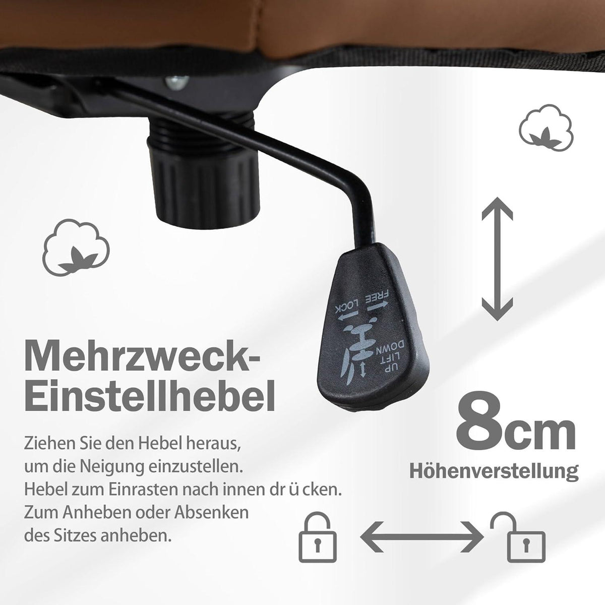 Fantasylab Bürostuhl Ohne Armlehnen Mit Rädern Ergonomisch Drehbar