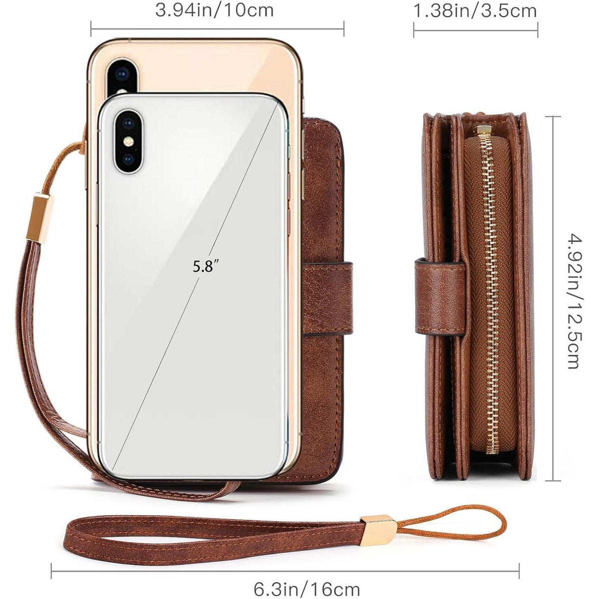 Damen Portemonnaie mit RFID-Schutz, Retro-Braun