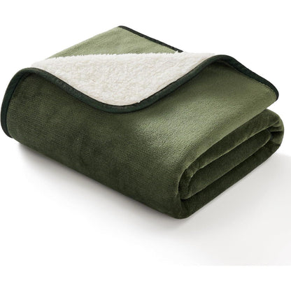 Wasserdichte Hundedecke Sherpa Fleece Olivgrün 80x60cm
