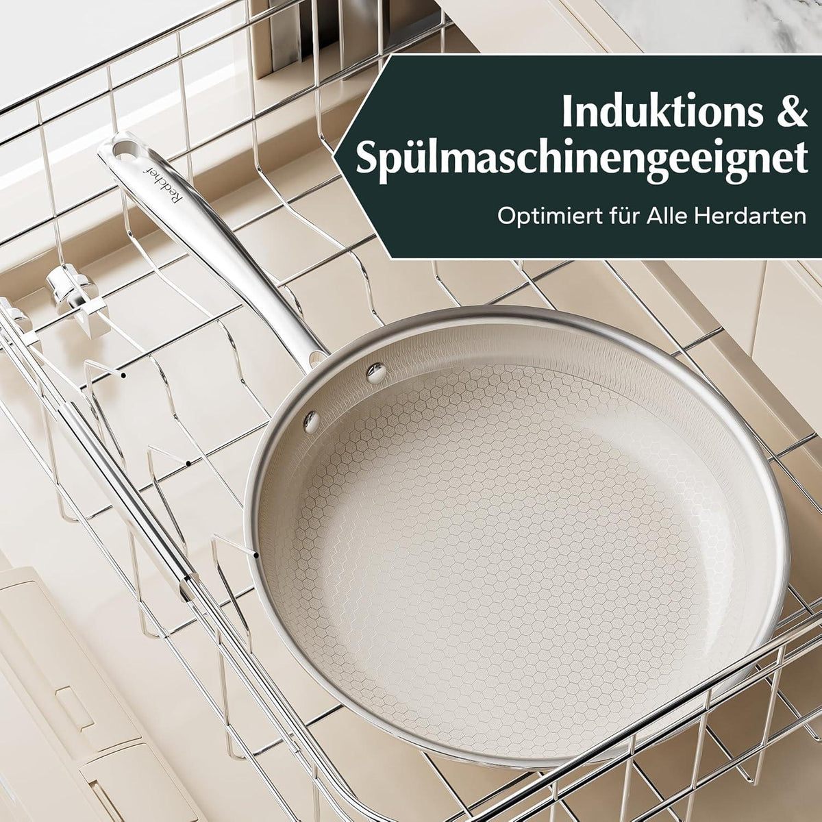 Redchef Bratpfanne 20cm Edelstahl Wabenstruktur Antihaft Induktion-Kratzfest