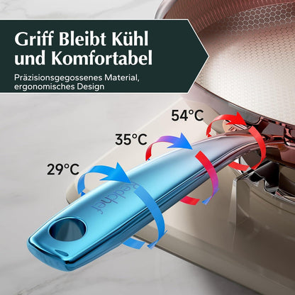 Redchef 24cm Edelstahl Wabenpfanne Antihaft Kratzfest Induktion