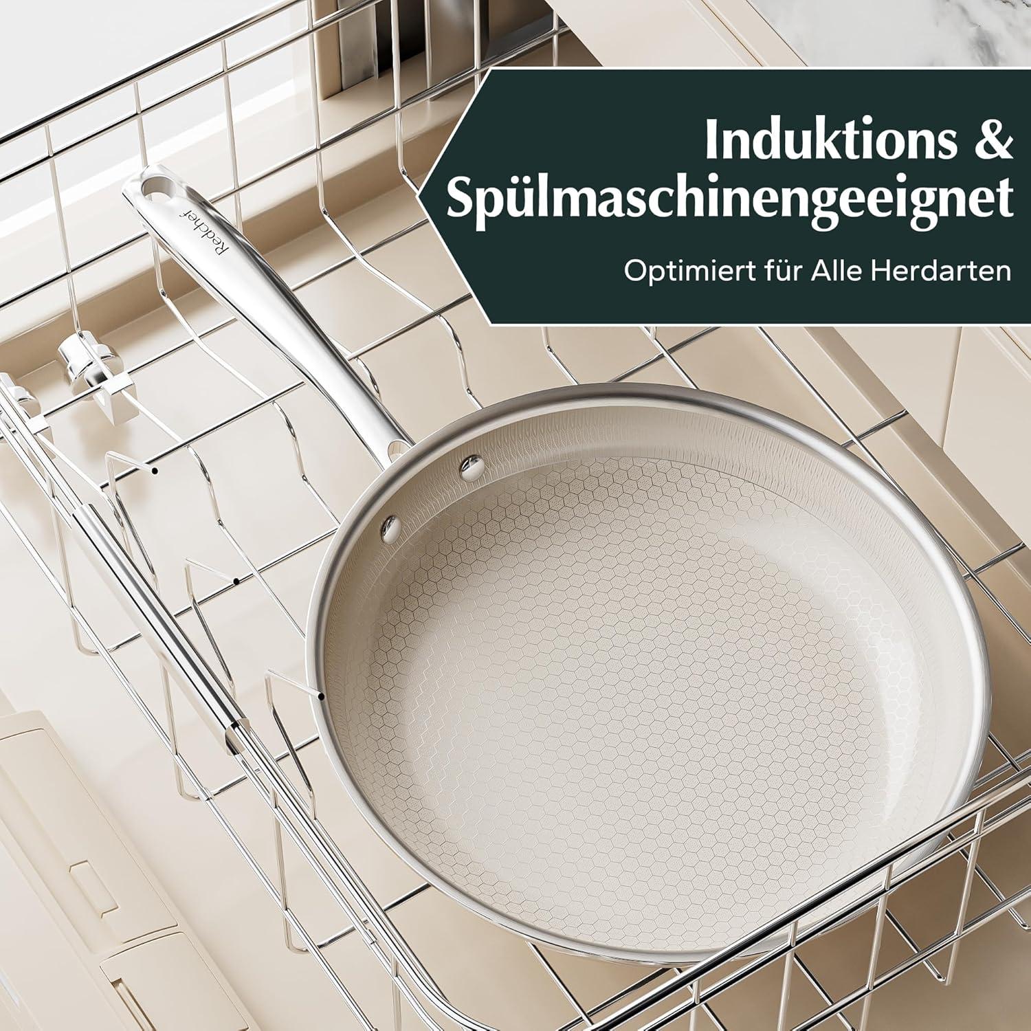 Redchef Bratpfanne Wabenstruktur 24 cm Antihaft + Kratzfest PFTE PFAS PFOA frei Induktion