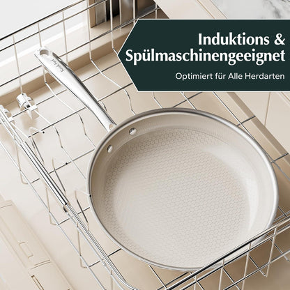 Redchef Bratpfanne Wabenstruktur 24 cm Antihaft + Kratzfest PFTE PFAS PFOA frei Induktion