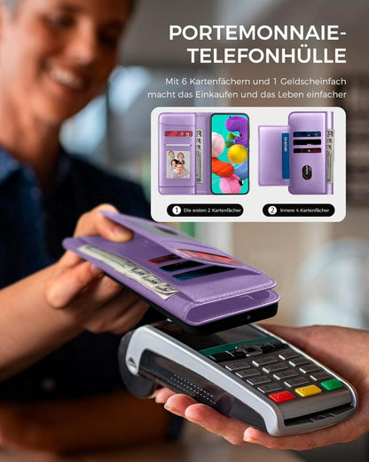 Handyhülle Samsung Galaxy A51 - Klapphülle RFID Schutz LightLila