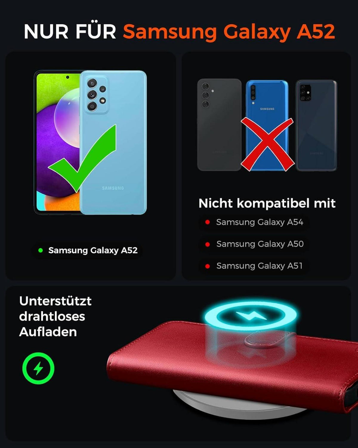 Handyhülle Samsung Galaxy A52S 5G Klapphülle Premium Rot