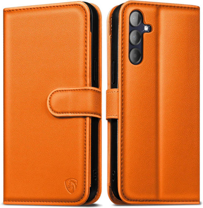 Handyhülle Samsung Galaxy A15 Leder RFID Orange