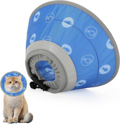 Katze Halskrause, Wasserabweisend, Weich, Faltbar, Blau S