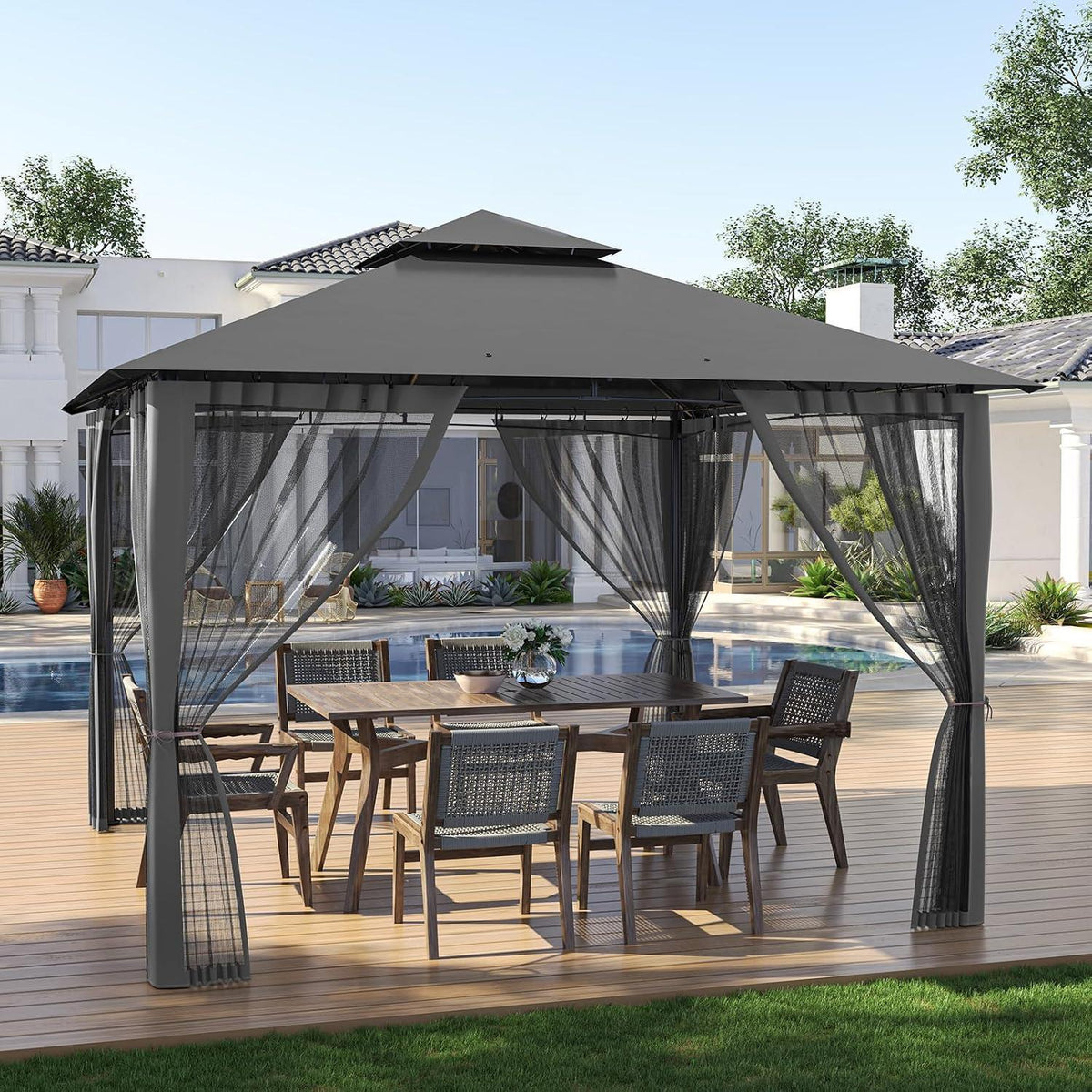 Wasserdichter Gartenpavillon 2.8x2.8m mit Moskitonetz
