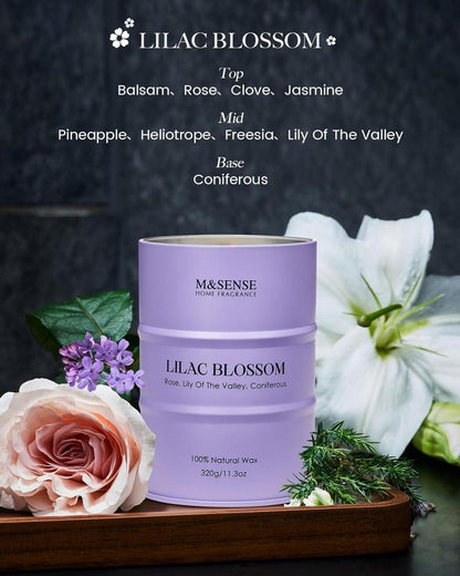 Fliederblüte Sojakerze 320g 70 Stunden Aromatherapie Kerze