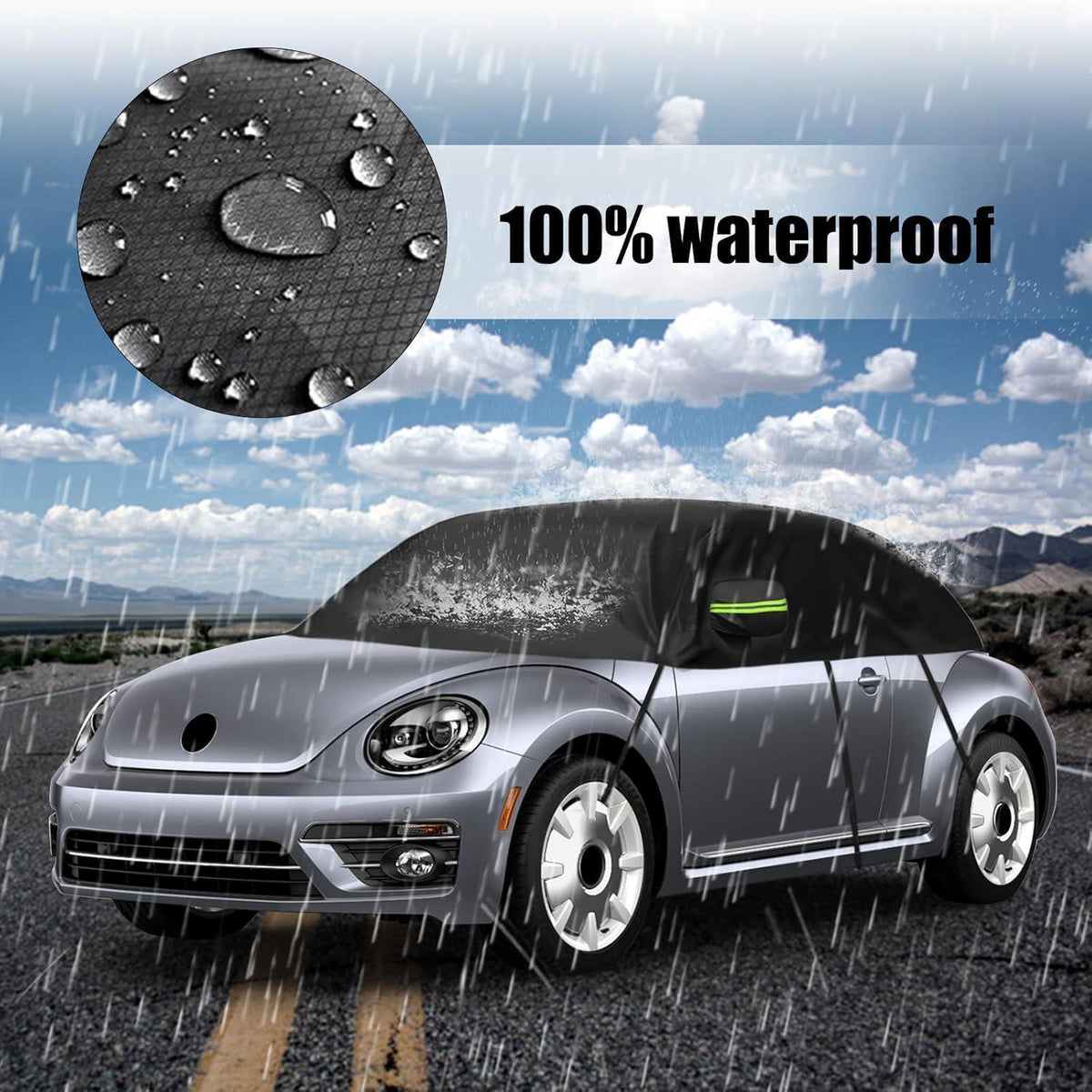 Autoabdeckung Halb VW Beetle 1998-2019 Wasserdicht & UV-Beständig
