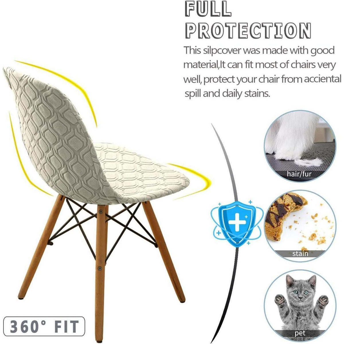 Stuhlhussen 4er Set Stretch – Beige