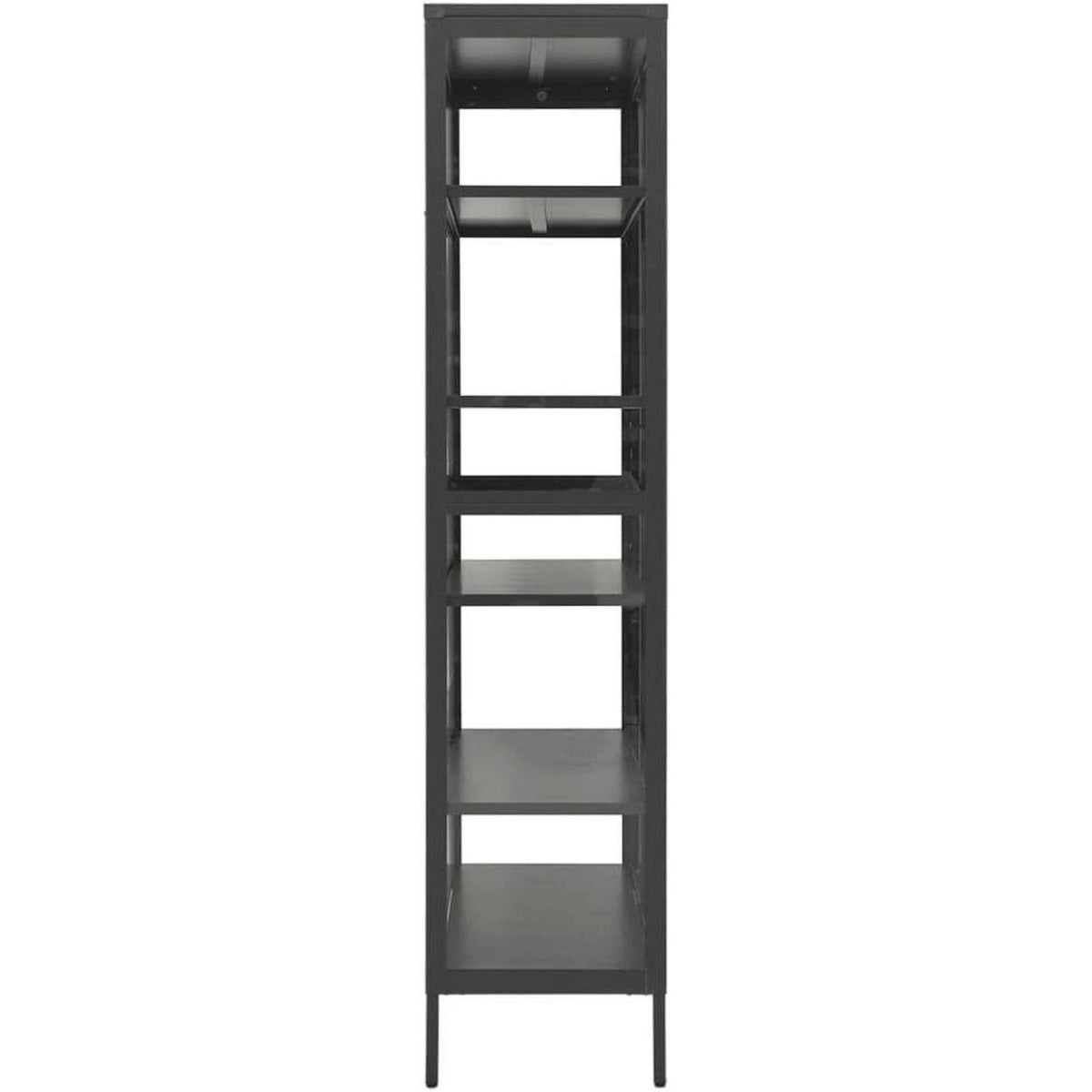 Glasvitrine Anthrazit 90x40x180 cm – Stahl & Verstellbare Böden