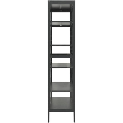 Glasvitrine Anthrazit 90x40x180 cm – Stahl & Verstellbare Böden